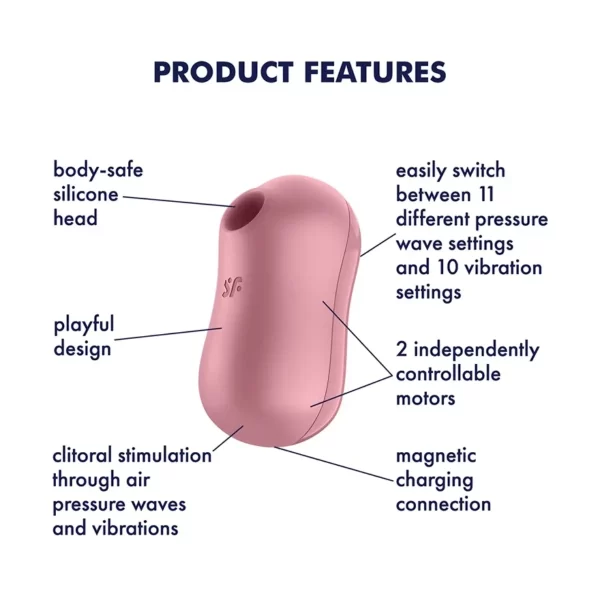 Satisfyer Cotton Candy Air Pulse Vibrator Light Red - Image 4