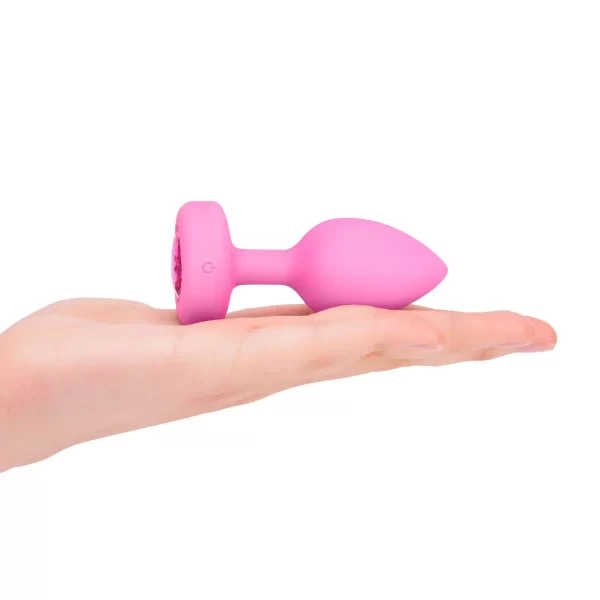 b-Vibe Vibrating Heart Butt Plug Pink Small Medium - Image 3