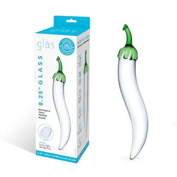 Glas 8.25inch Naturals Chili Pepper Dildo Clear
