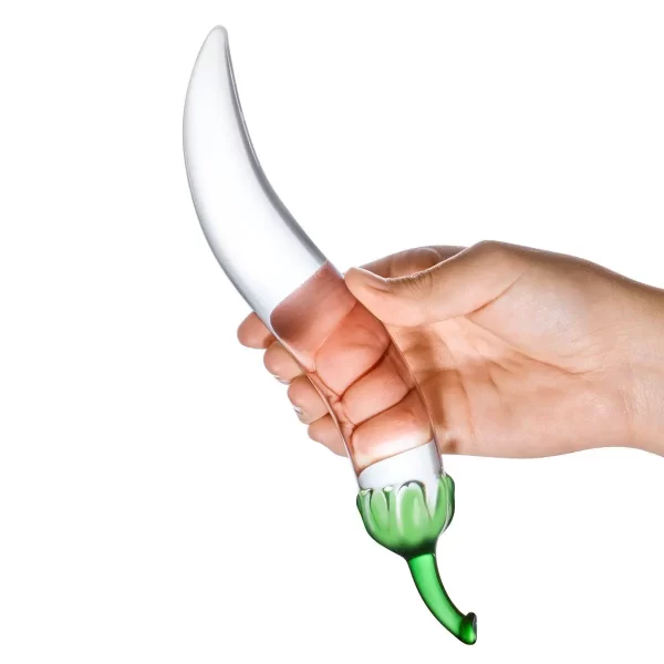 Glas 8.25inch Naturals Chili Pepper Dildo Clear - Image 2