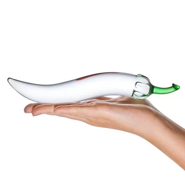 Glas 8.25inch Naturals Chili Pepper Dildo Clear - Image 3
