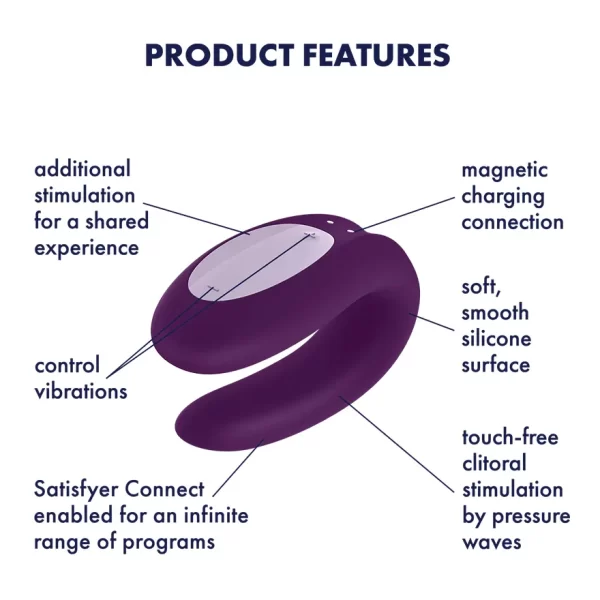 Satisfyer Double Joy Vibrator Violet - Image 4