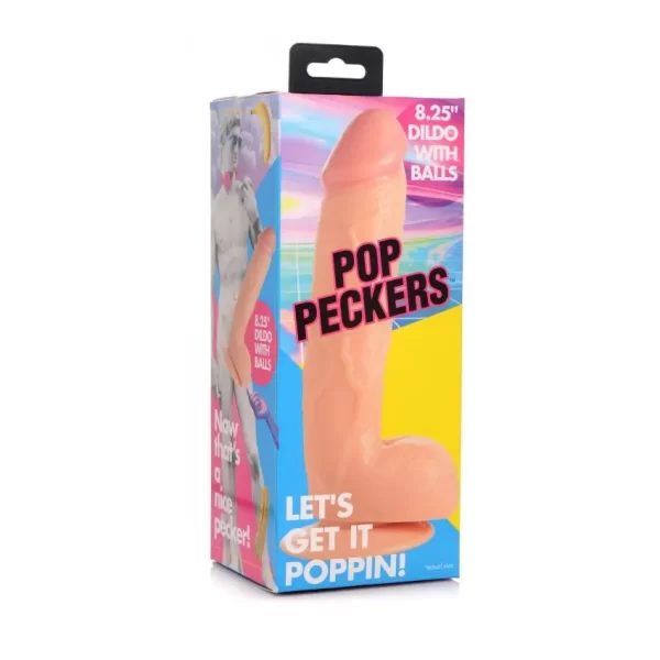 Pop Peckers Dildo With Balls Light 8.25 Inch - Image 3