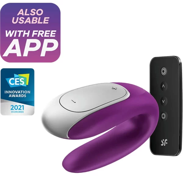Satisfyer Double Fun Partner Vibrator Violet - Image 2