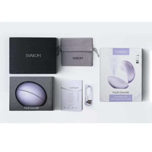 Svakom Galaxie Suction Vibrator with Mood Projector Metallic Lilac - Image 12