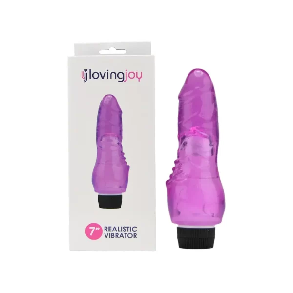 Loving Joy 7 inch Realistic Vibrator Purple - Image 5