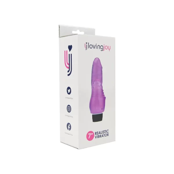 Loving Joy 7 inch Realistic Vibrator Purple - Image 7