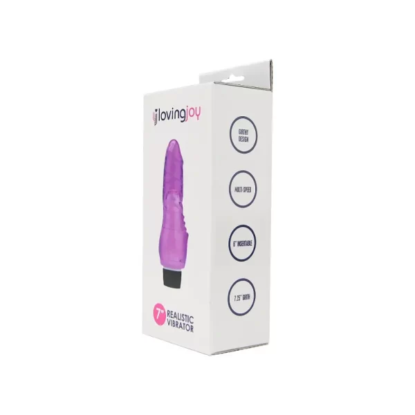 Loving Joy 7 inch Realistic Vibrator Purple - Image 8