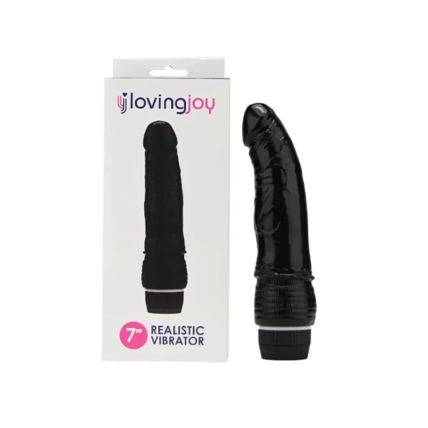 Loving Joy 7 inch Realistic Vibrator Black - Image 5