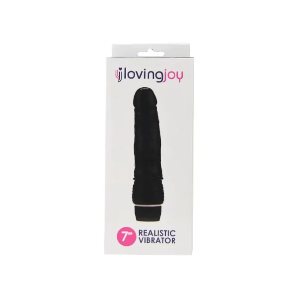 Loving Joy 7 inch Realistic Vibrator Black - Image 6