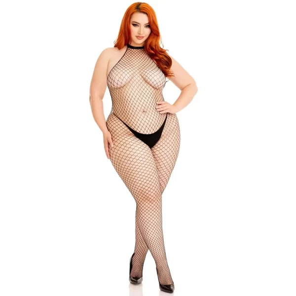 Leg Avenue Racer Neck Bodystocking Plus Size - Image 6