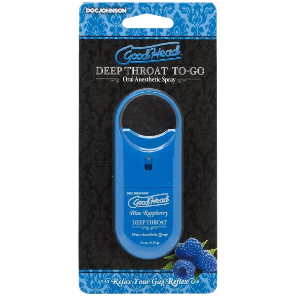 Doc Johnson GoodHead To-Go-Deep Throat Spray - Blue Raspberry - Image 5