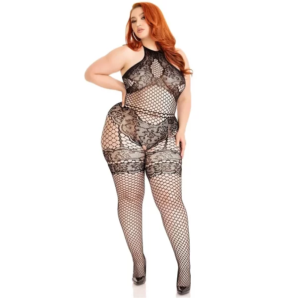 Leg Avenue Seamless Halter Bodystocking Plus Size - Image 6
