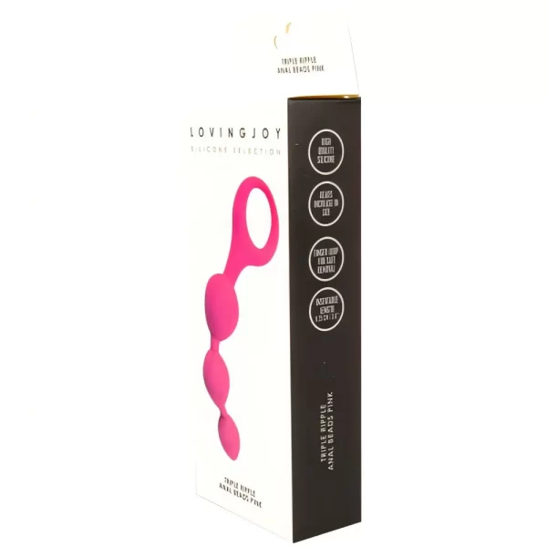 Loving Joy Triple Ripple Anal Beads-Pink - Image 16