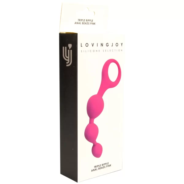 Loving Joy Triple Ripple Anal Beads-Pink - Image 17