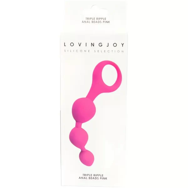 Loving Joy Triple Ripple Anal Beads-Pink - Image 18